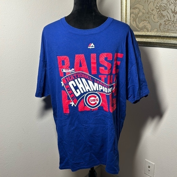 Majestic Other - Chicago Cubs National League Champions 2016 blue short sleeves T shirt Sz XL‎
